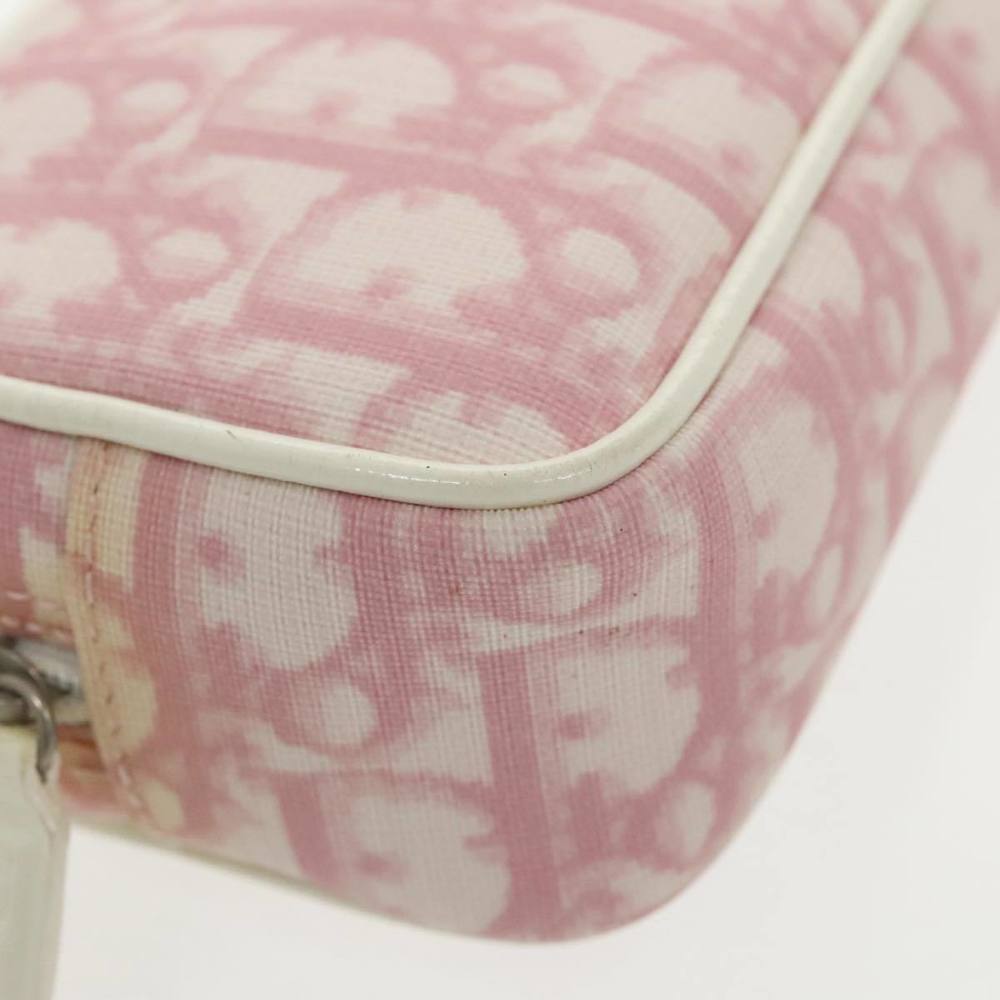 Christian Dior Trotter Canvas Pouch Pink Silver Auth hk1748 - Picture 7 of 16